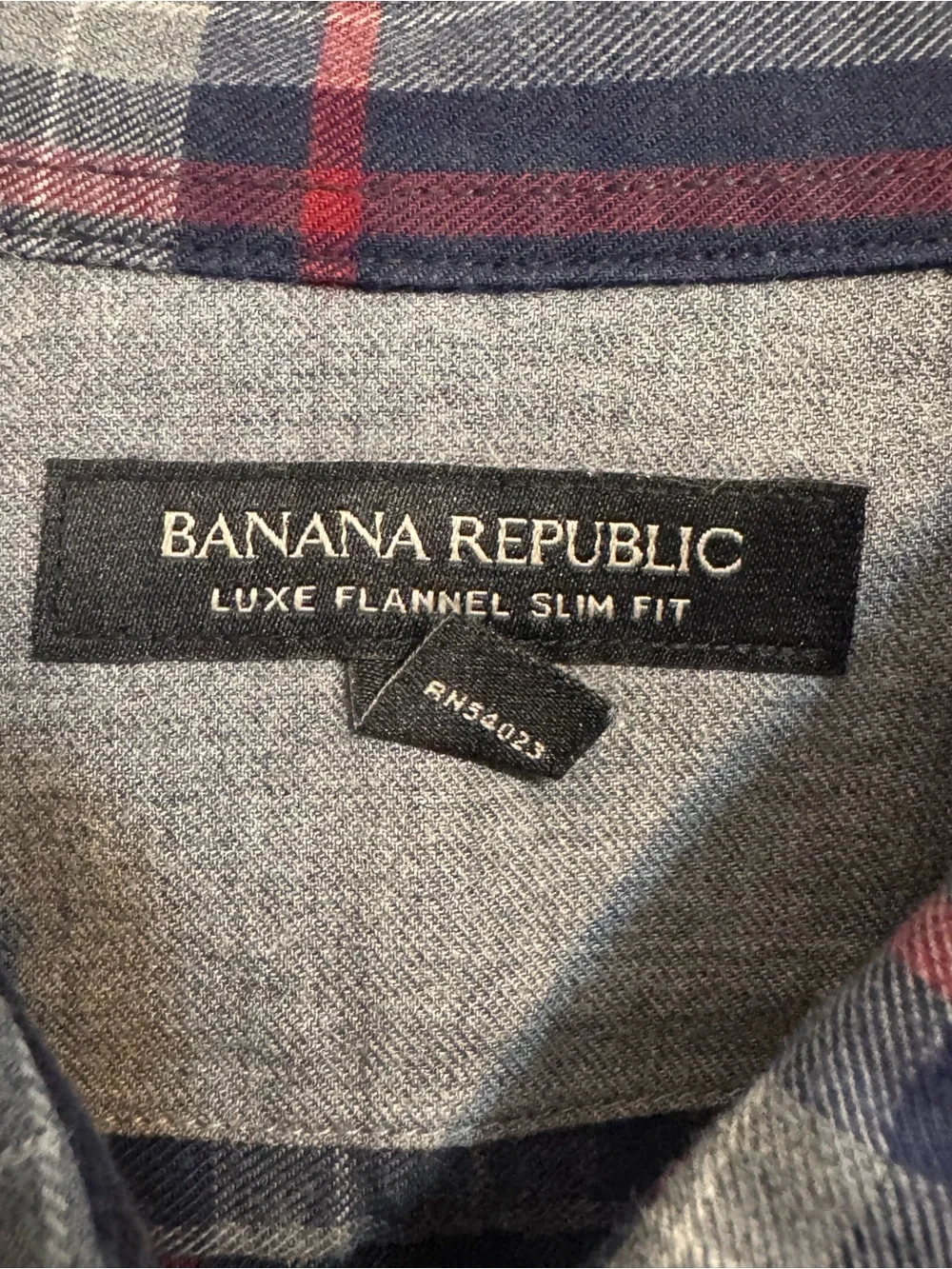 Banana Republic Luxe Flannel Shirt Men’s XL Slim Fit Plaid Elbow Patch
